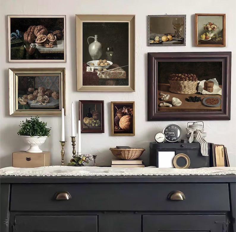 Set of 250 Vintage Fruit Prints for Kitchen Shelf Decor, Maximalist Farmhouse Dinning Room Digital Art