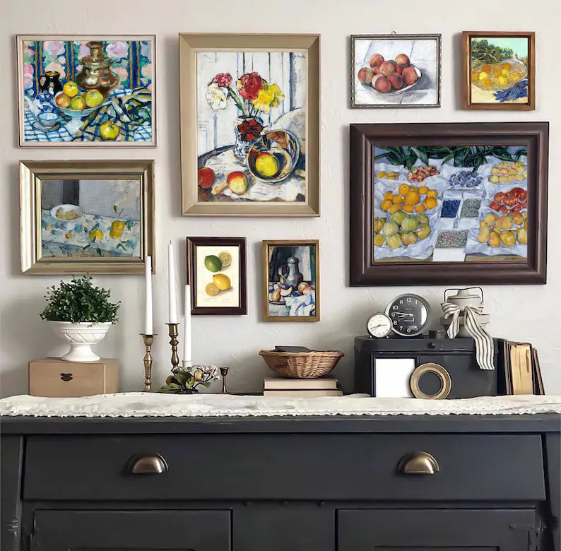 Set of 250 Vintage Fruit Prints for Kitchen Shelf Decor, Maximalist Farmhouse Dinning Room Digital Art