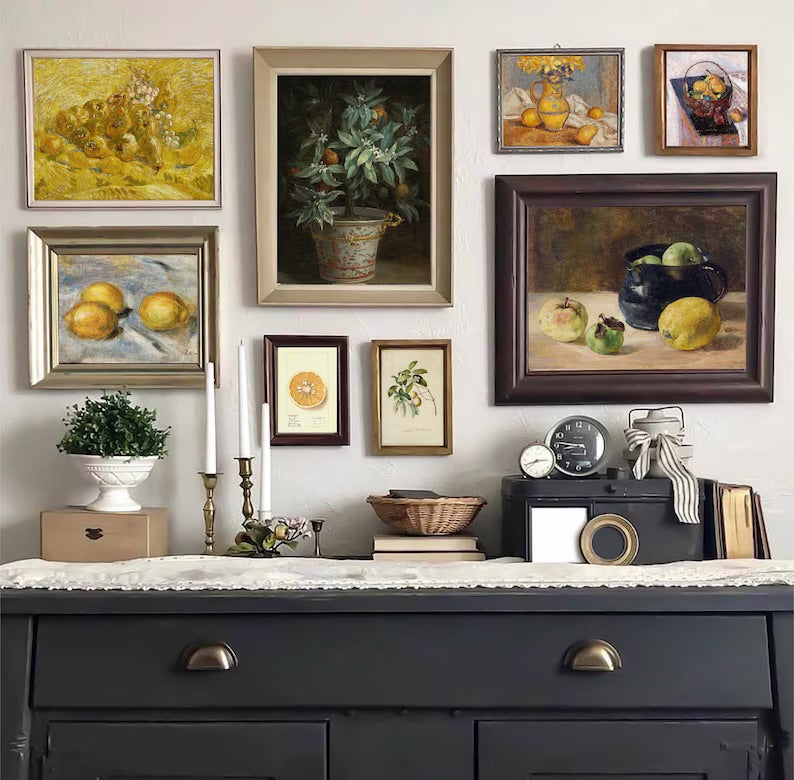 Set of 250 Vintage Fruit Prints for Kitchen Shelf Decor, Maximalist Farmhouse Dinning Room Digital Art