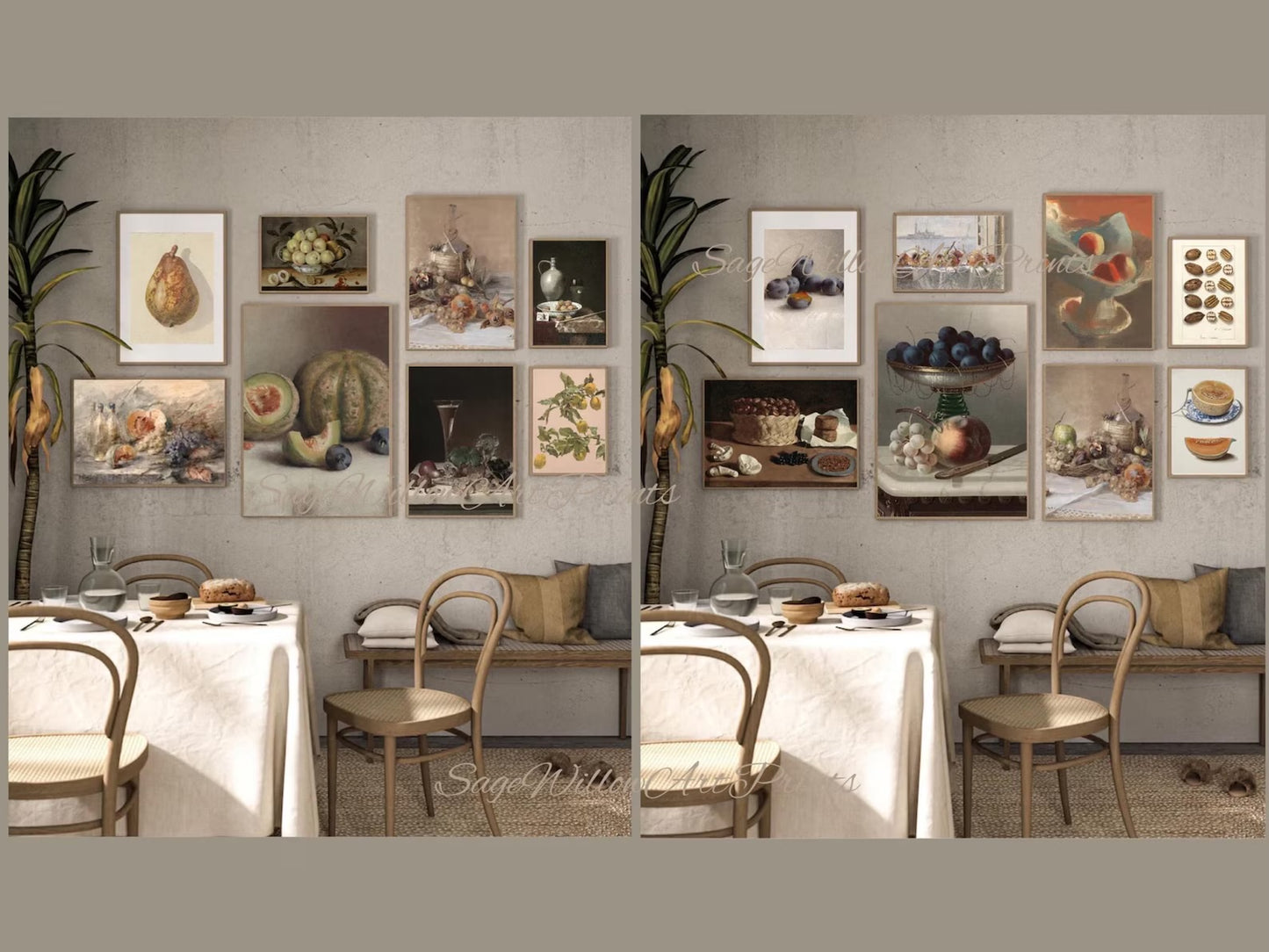 Set of 300 Vintage Fruit Prints for Kitchen Decor
