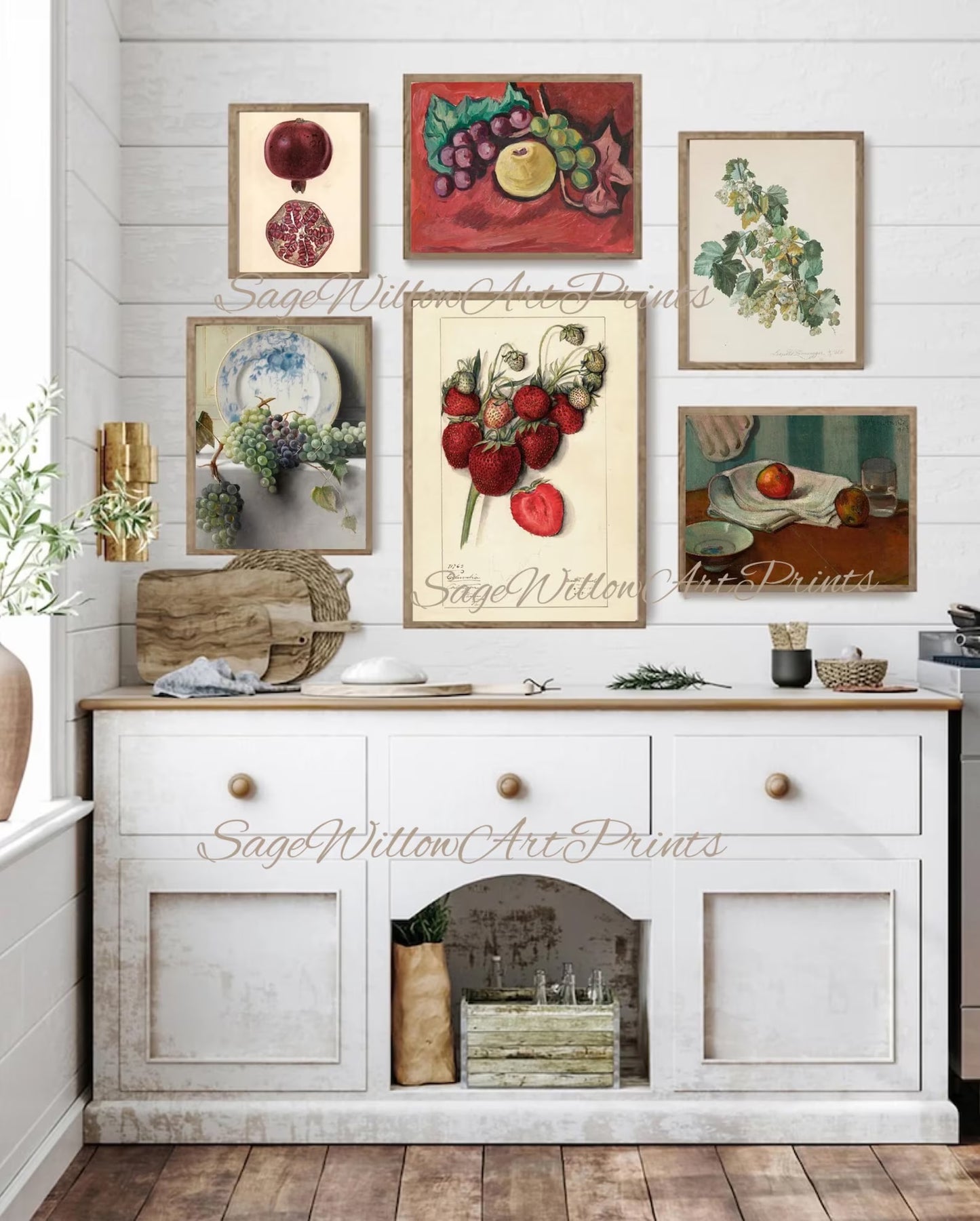 Set of 300 Vintage Fruit Prints for Kitchen Decor
