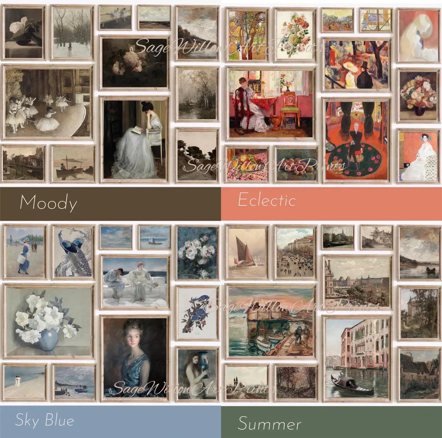 Set of 2000 Vintage Gallery Printable Wall Art