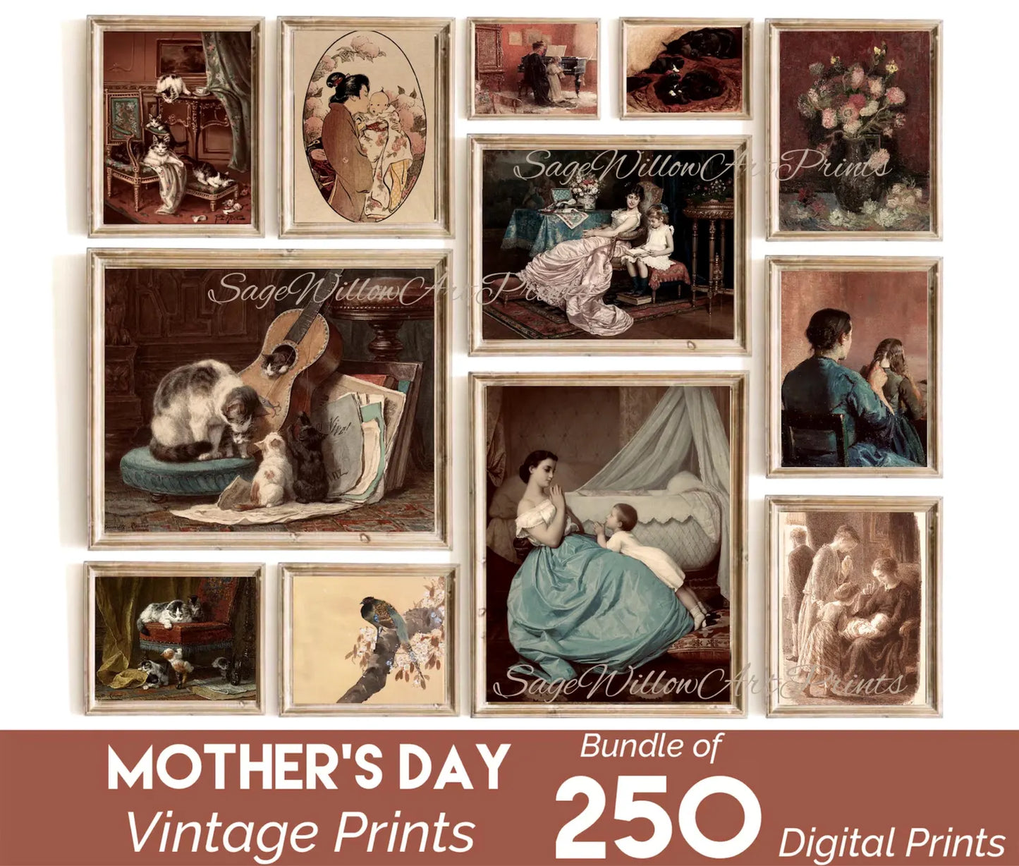 Mother’s Day Gift, 250 Vintage Printable Paintings