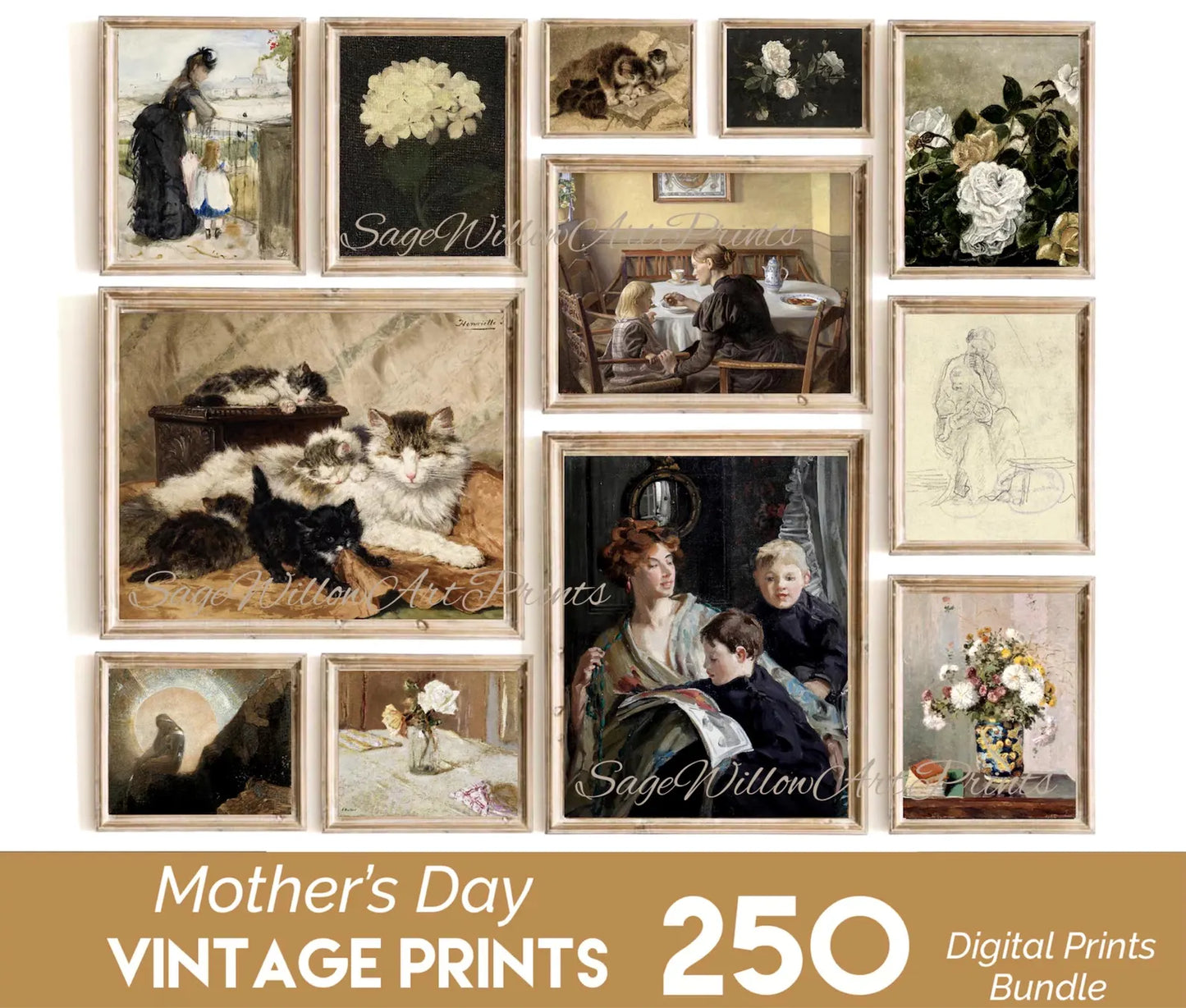 Mother’s Day Gift, 250 Vintage Printable Paintings