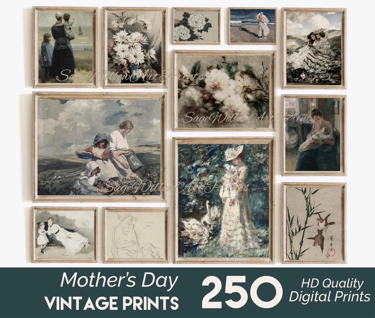 Mother’s Day Gift, 250 Vintage Printable Paintings