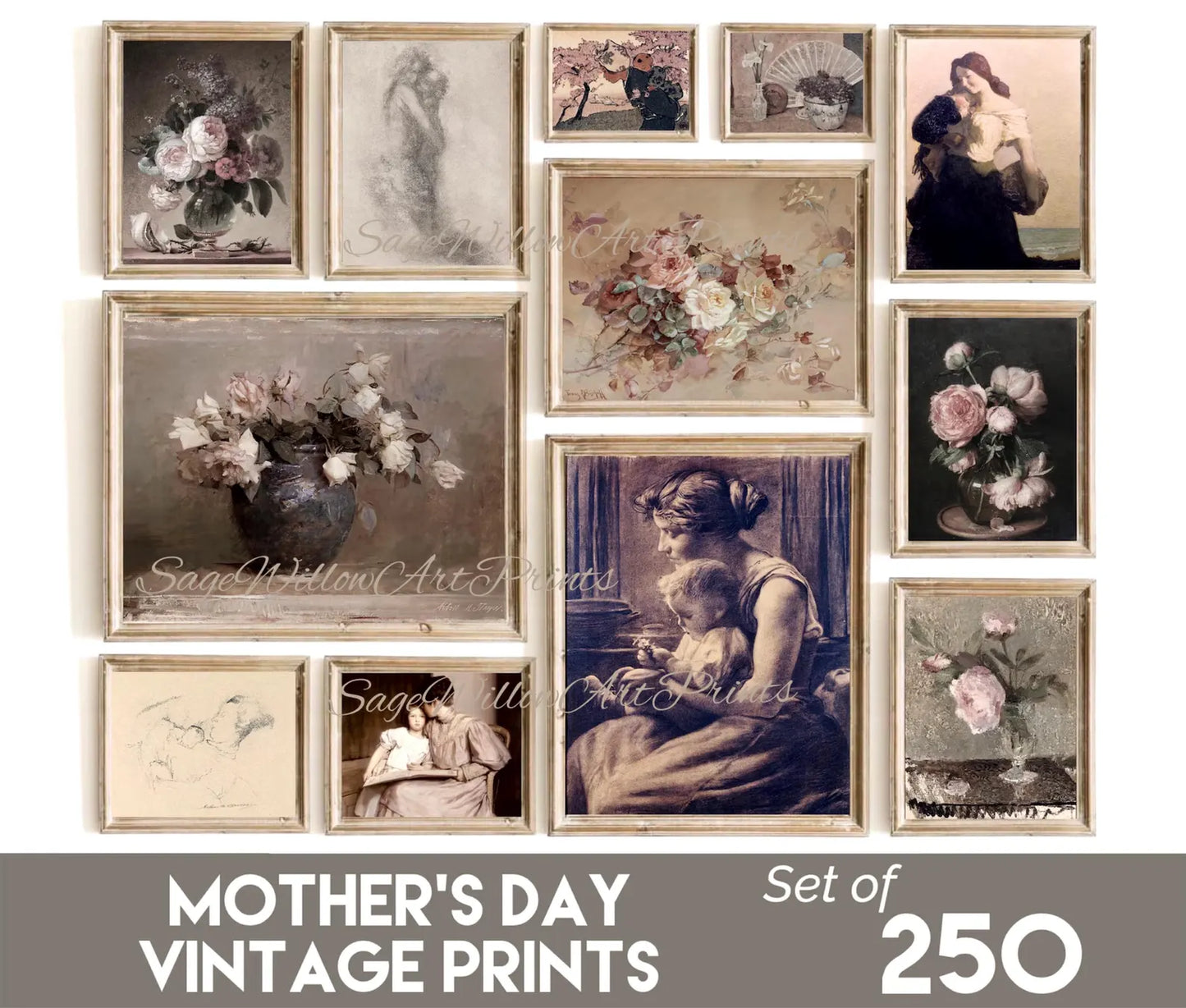 Mother’s Day Gift, 250 Vintage Printable Paintings