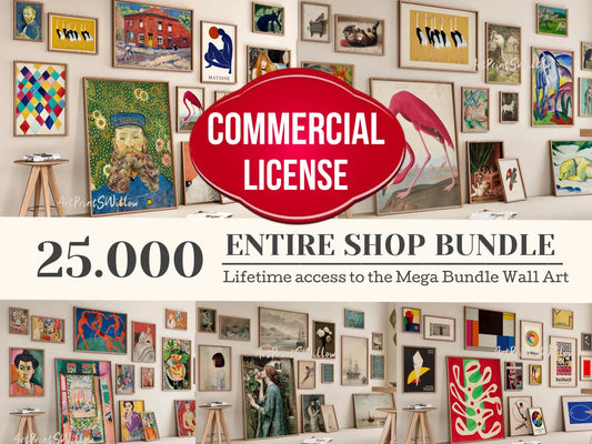 Commercial License Digital Wall Art, PLR/MRR Resale Rights Use