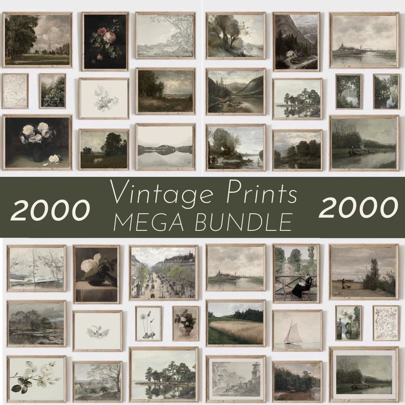 Set of 2000 Vintage Wall Art Prints