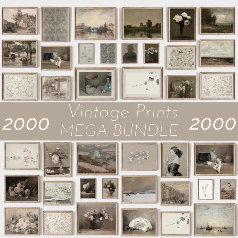 Set of 2000 Vintage Wall Art Prints