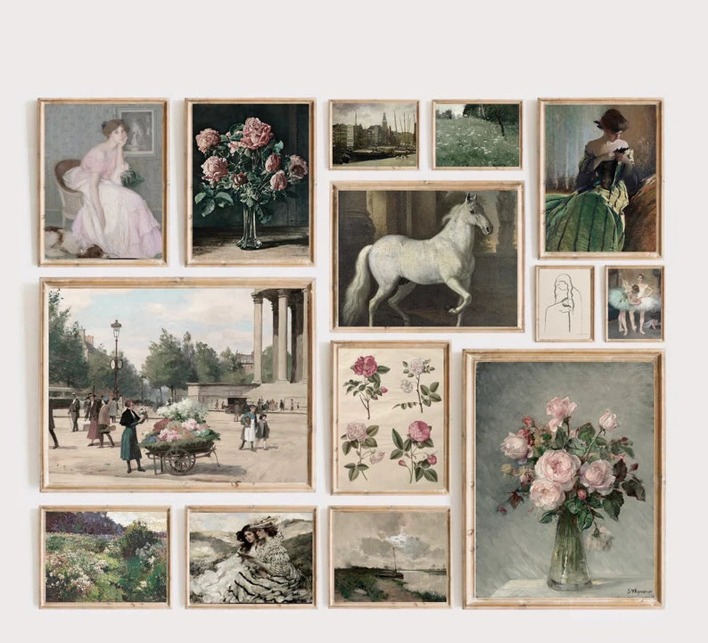 Set of 400 Antique Oil Paintings, Digital Wall Art