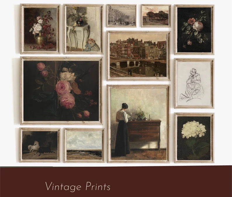 Set of 400 Antique Oil Paintings, Digital Wall Art