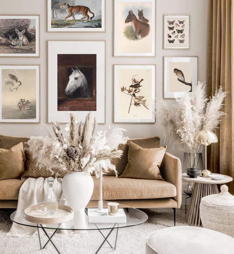 Set of 450 Vintage Animals Art Prints Set, Eclectic Farmhouse Decor