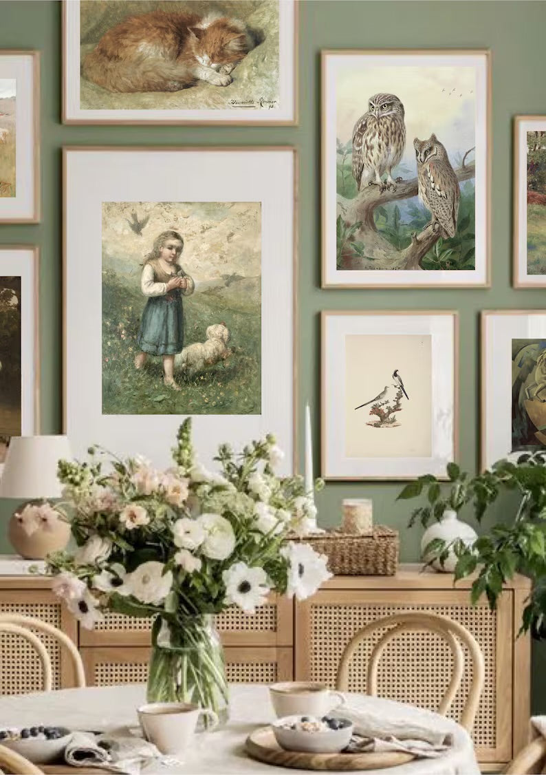 Set of 450 Vintage Animals Art Prints Set, Eclectic Farmhouse Decor