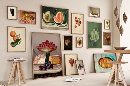 Set of 250 Vintage Fruit Prints for Kitchen Shelf Decor, Maximalist Farmhouse Dinning Room Digital Art