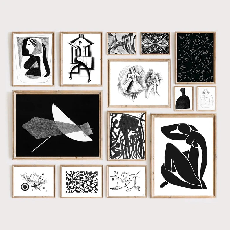 250 Abstract Art Set, Black White Prints, Modern Contemporary Original – Sage Willow Art Prints 250-abstract-art-set-black-white-prints-modern-contemporary-original-sage-willow-art-prints