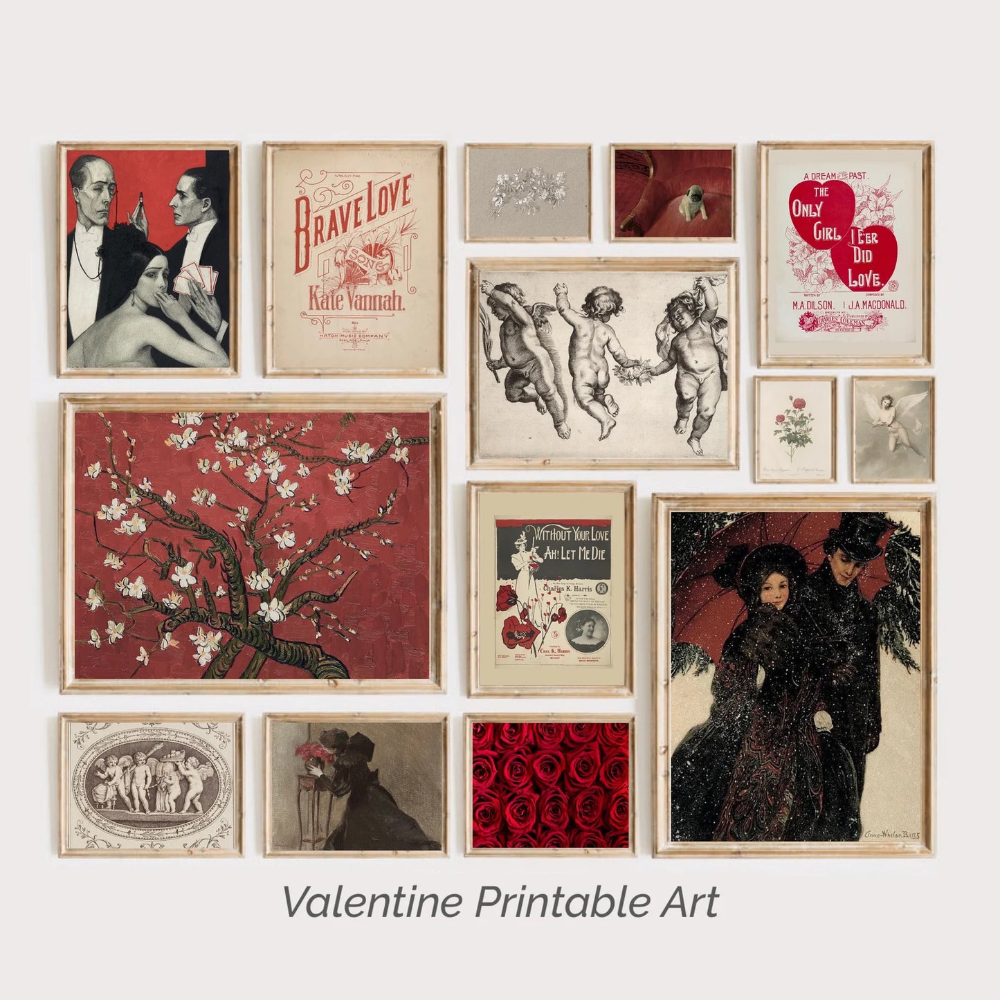 250 Retro Valentine Digital Posters Prints