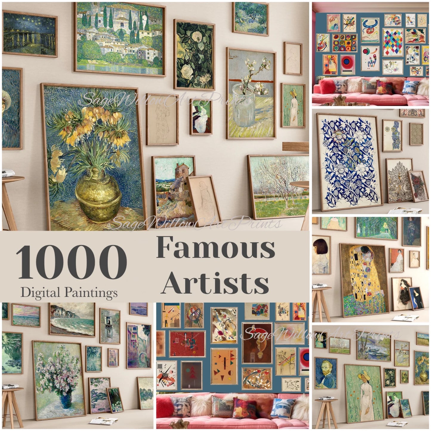 1000 Famous Artists Masterpieces Digital Prints