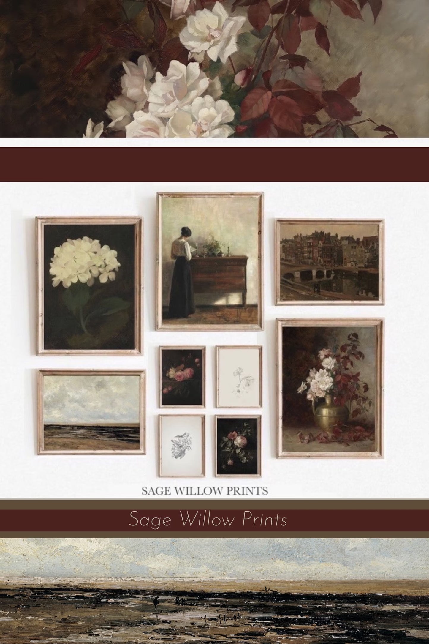 1000 Wall Art Farmhouse Prints Bundle, Vintage Gallery Set, Digital Download