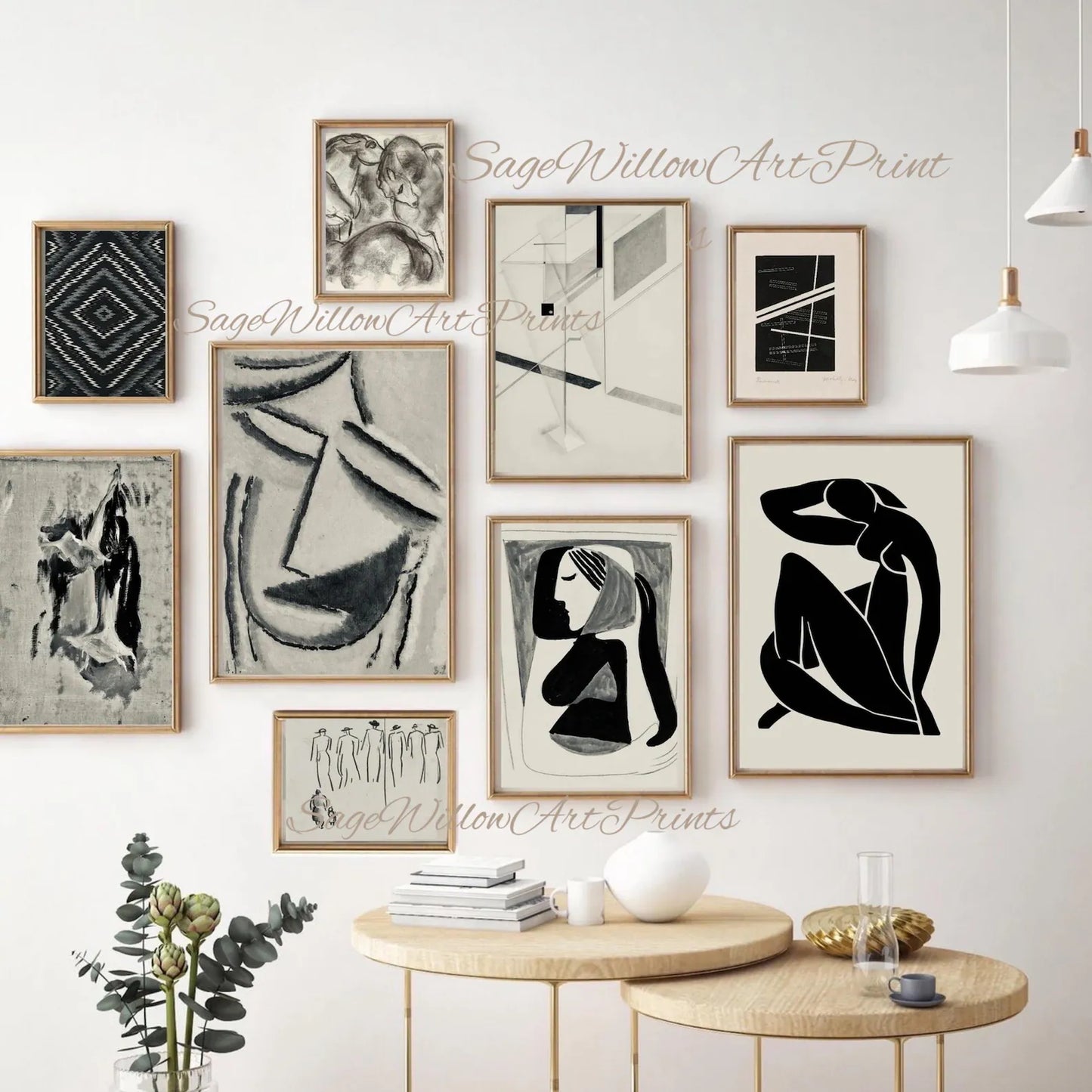 Contemporary Modern Neutral Art Set of 250 Prints, Abstract Art