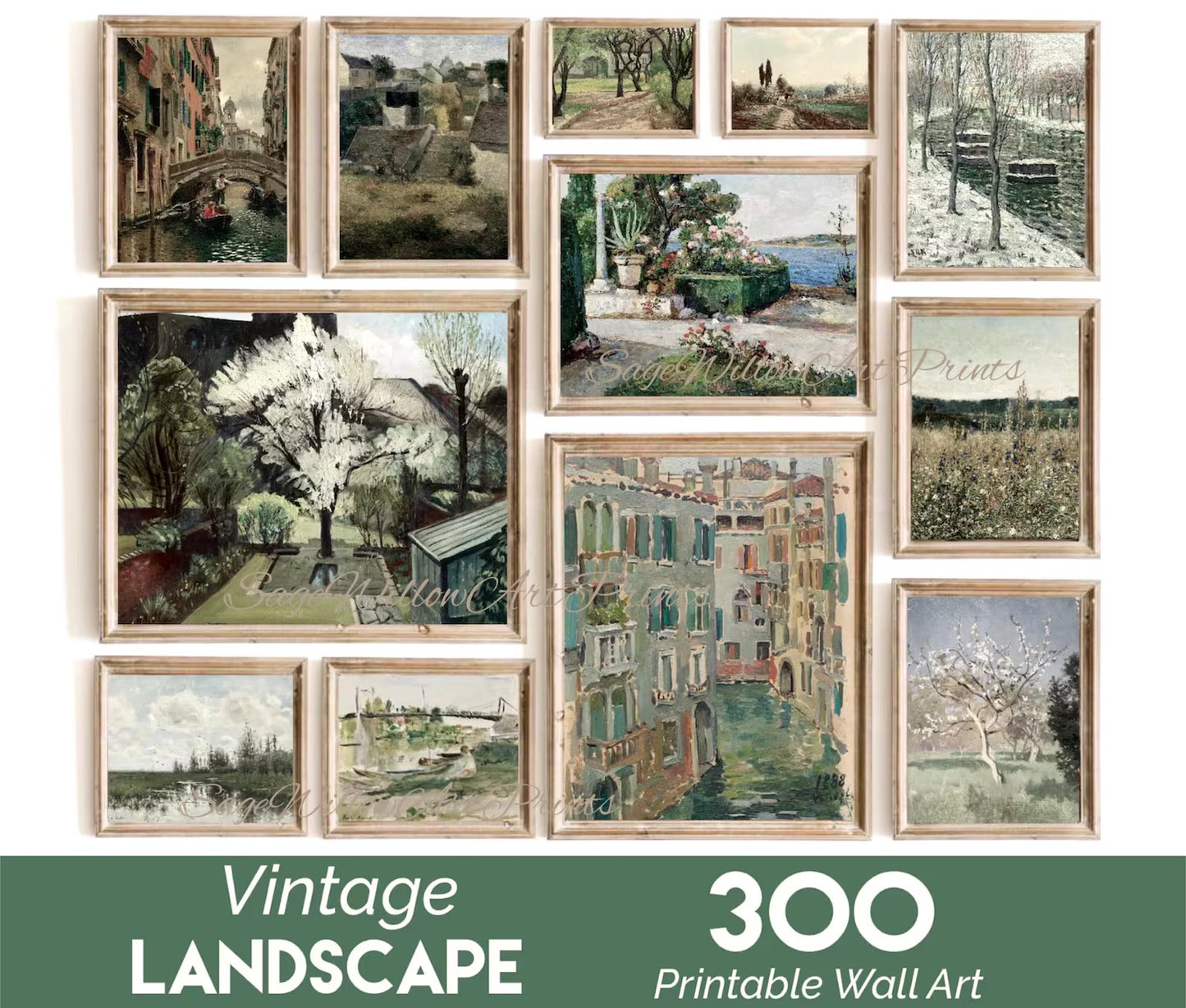 Antique Landscape Oil Paintings Mega Bundle Set