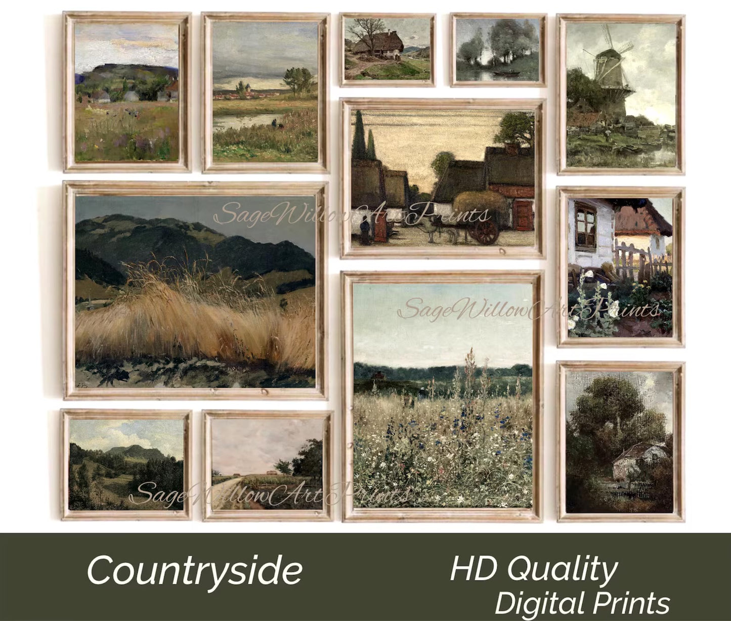 Antique Landscape Oil Paintings Mega Bundle Set