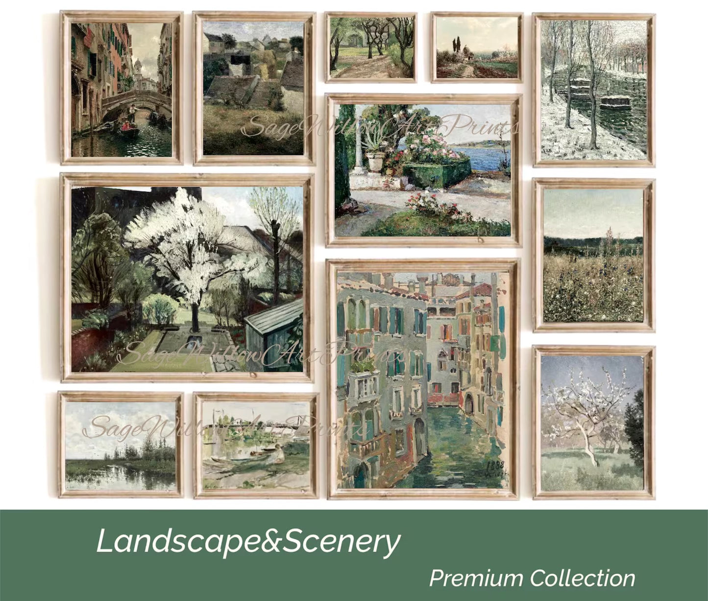 Antique Landscape Oil Paintings Mega Bundle Set