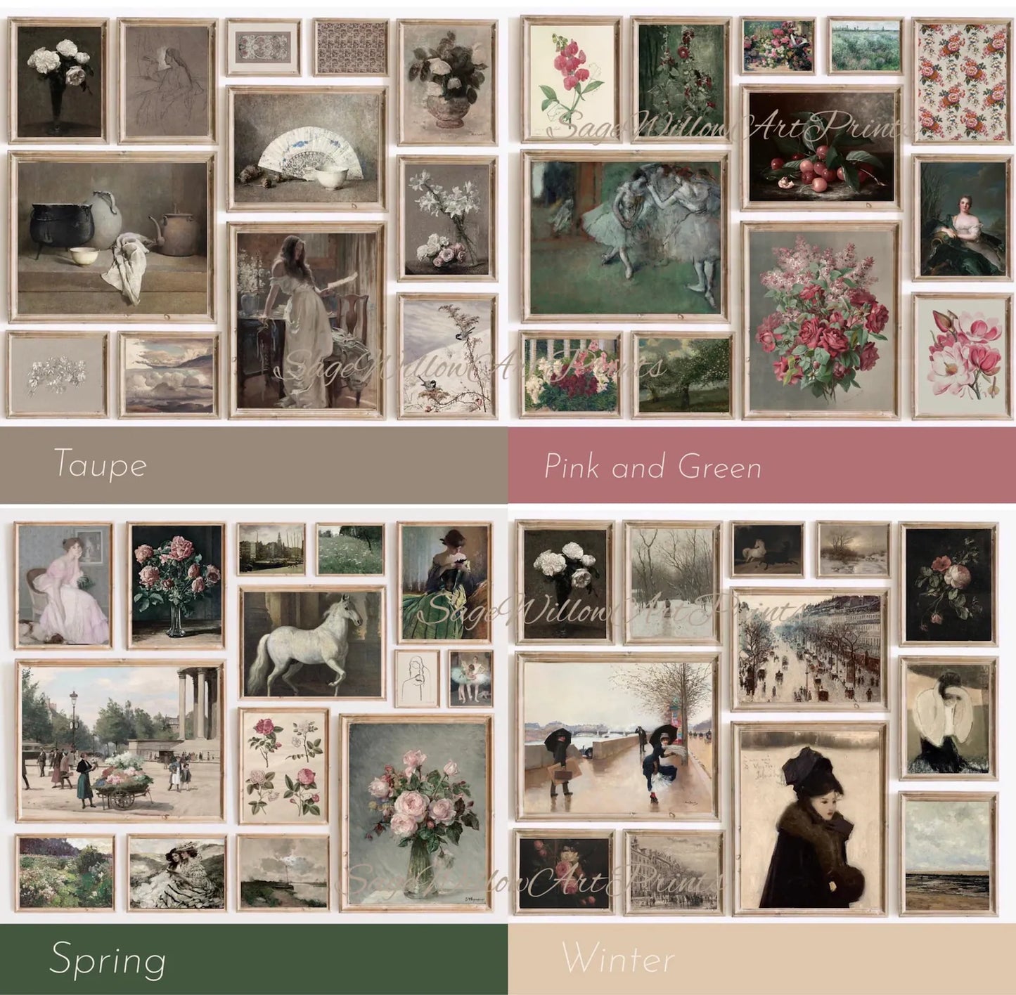 400 Printable Gallery Wall Art Set of Antique Paintings