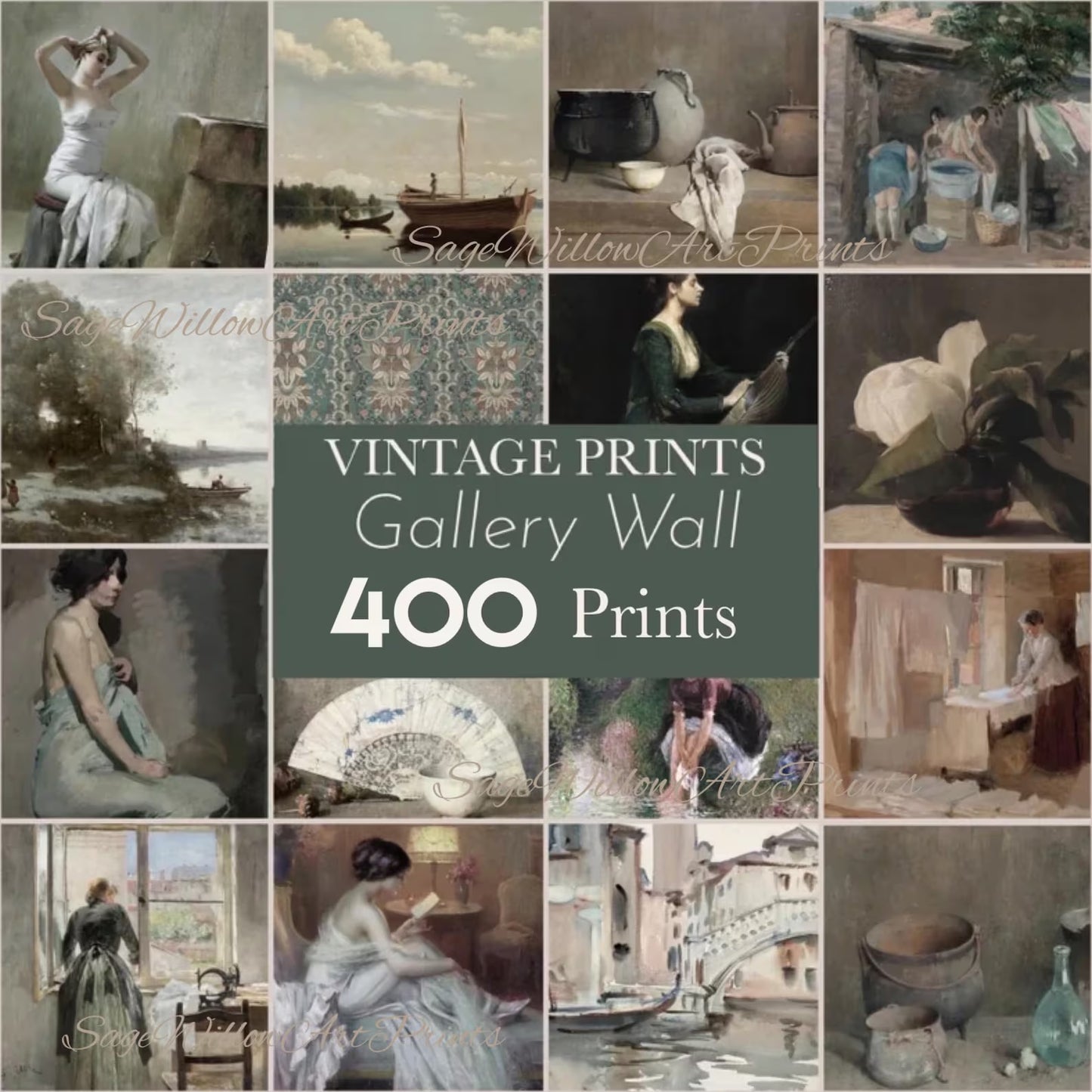 400 Printable Gallery Wall Art Set of Antique Paintings