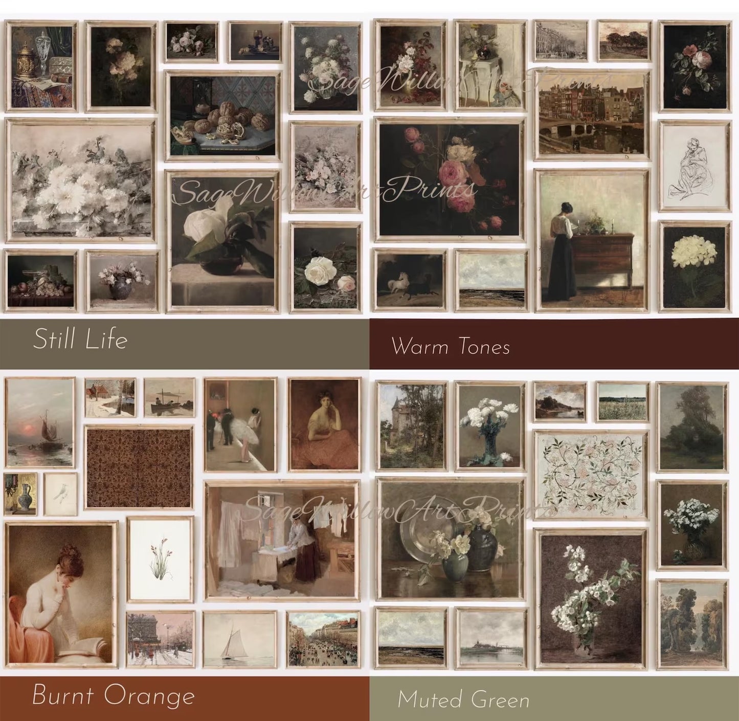 400 Printable Gallery Wall Art Set of Antique Paintings