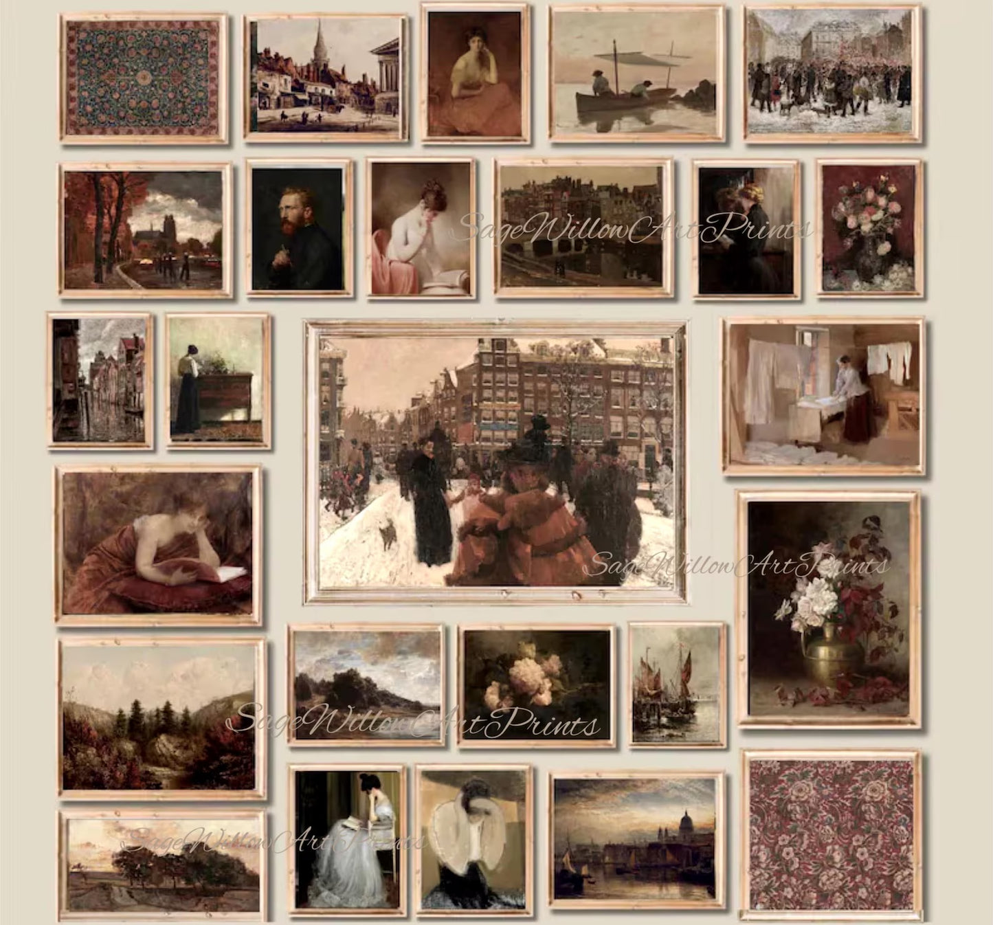 400 Printable Gallery Wall Art Set of Antique Paintings