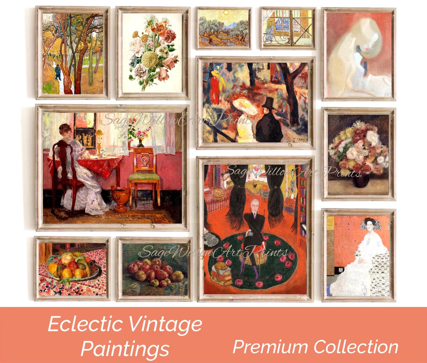 500 Maximalist Eclectic Gallery Wall Retro Posters Set