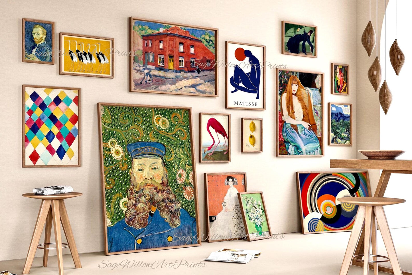 500 Maximalist Eclectic Gallery Wall Retro Posters Set