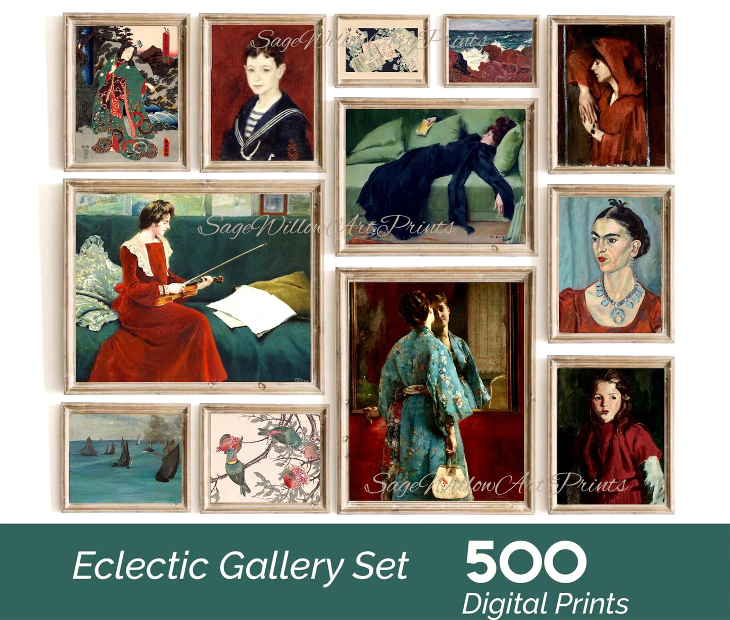 500 Maximalist Eclectic Gallery Wall Retro Posters Set