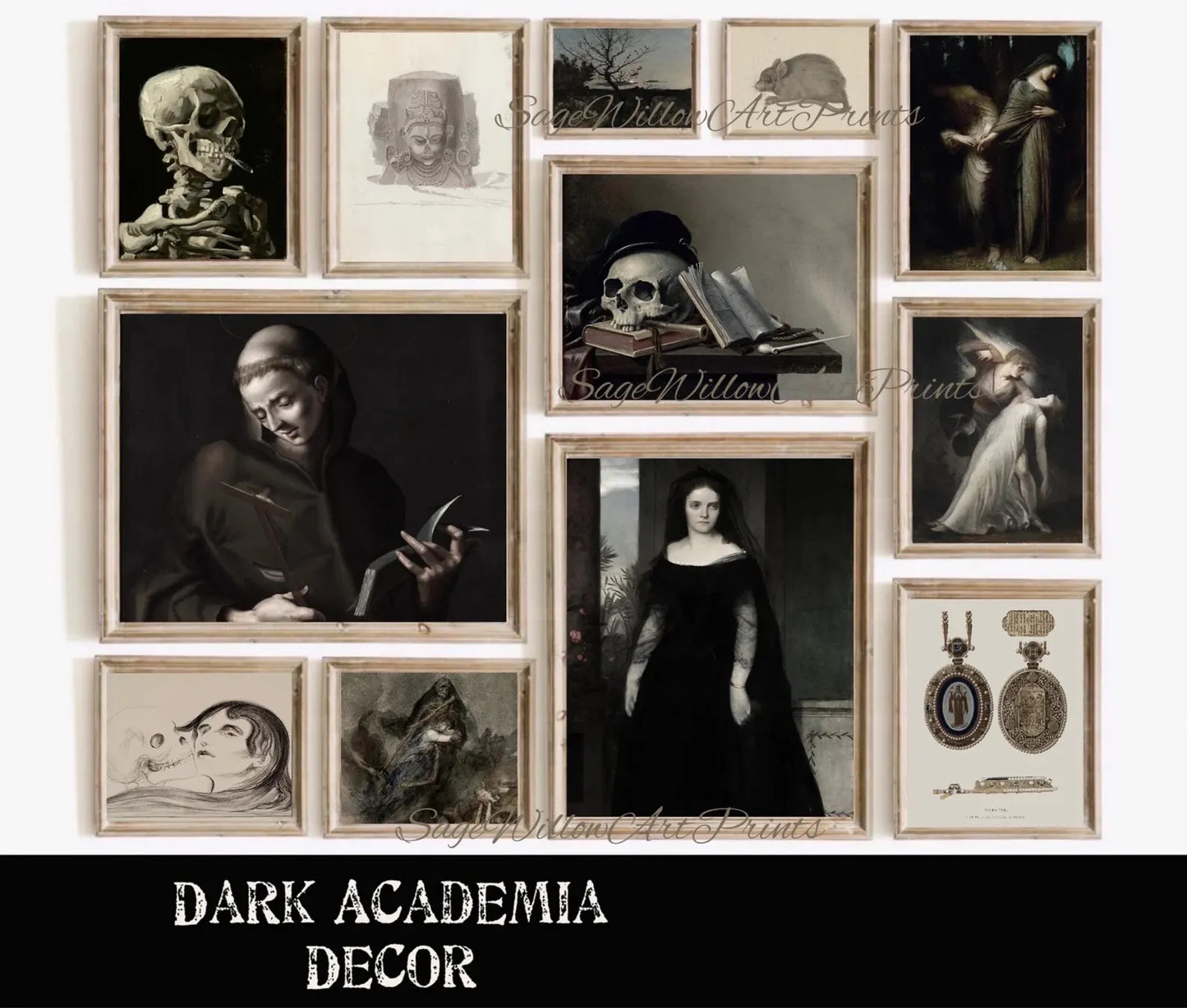 Dark Academia Decor, Set of 400 Moody Goth Halloween Posters