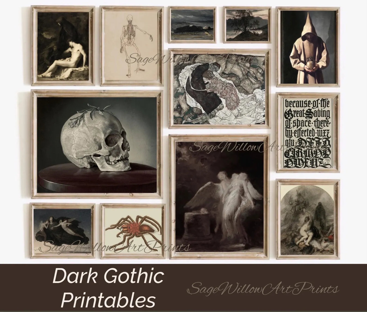 Dark Academia Decor, Set of 400 Moody Goth Halloween Posters