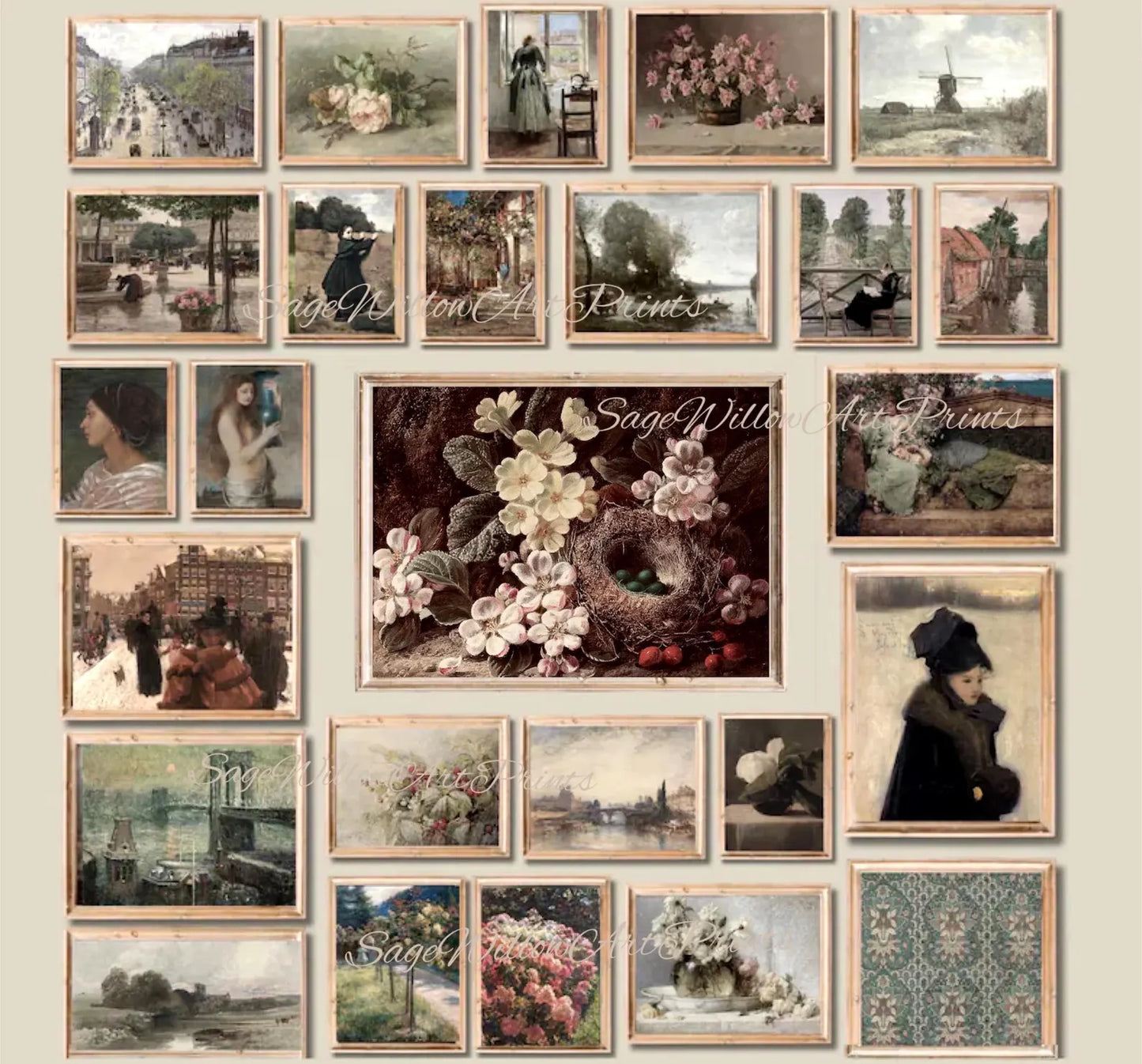 Set of 2000 Vintage Gallery Printable Wall Art