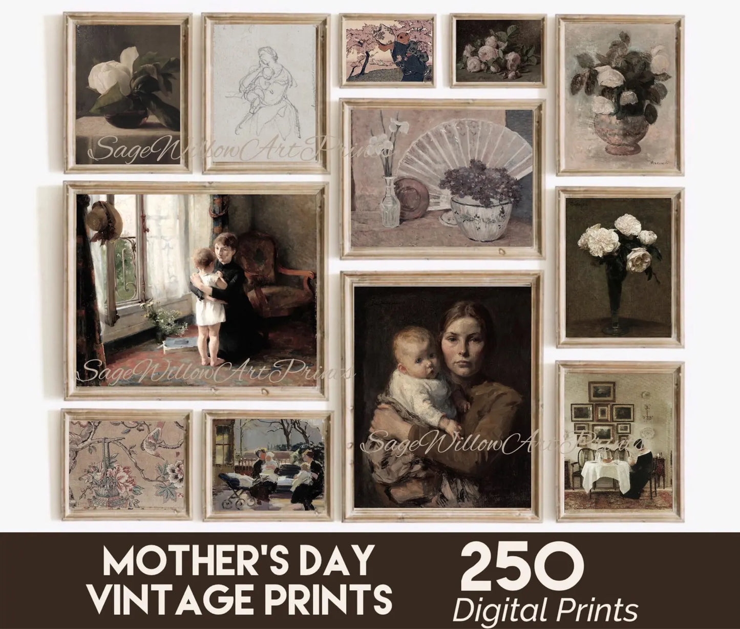 Mother’s Day Gift, 250 Vintage Printable Paintings