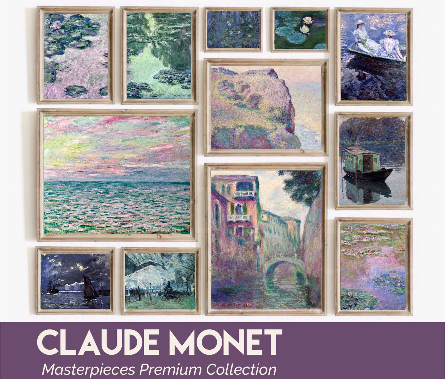 Claude Monet Set of 250 Digital Art Prints, Printable Art