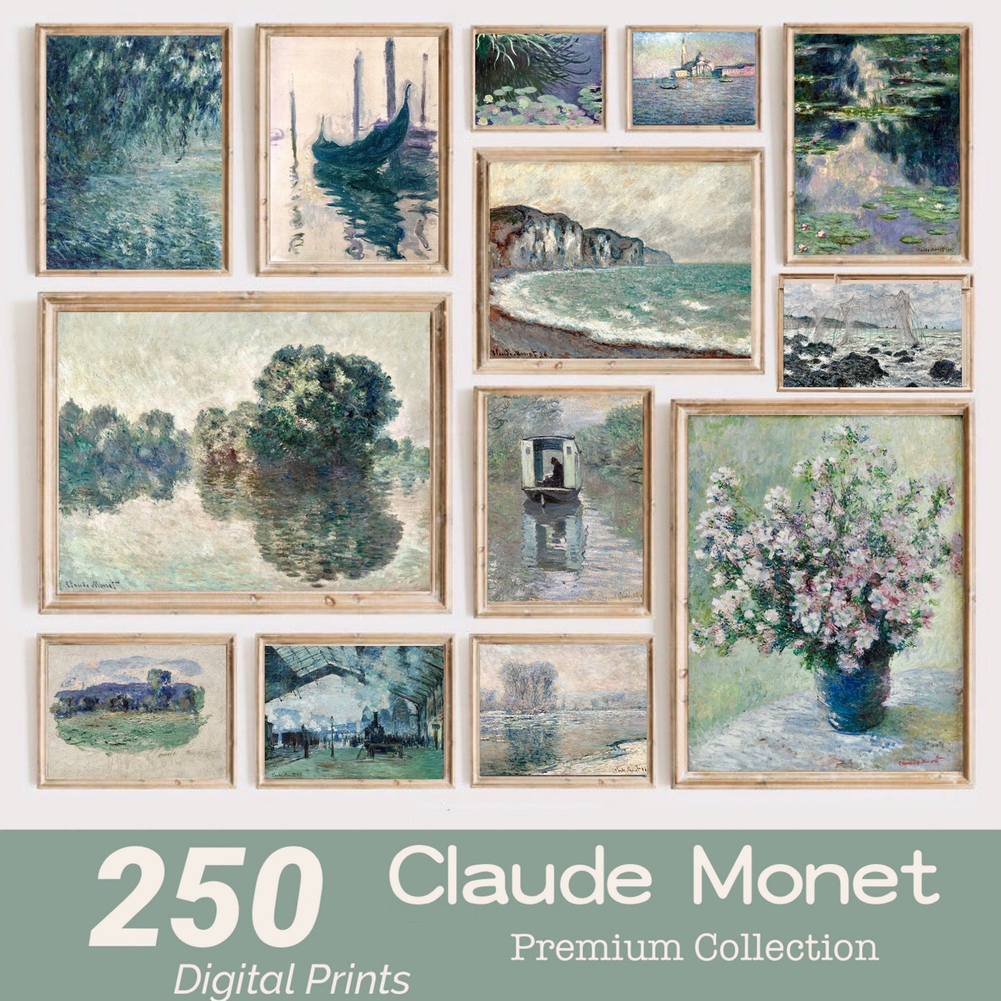 Claude Monet Set of 250 Digital Art Prints, Printable Art